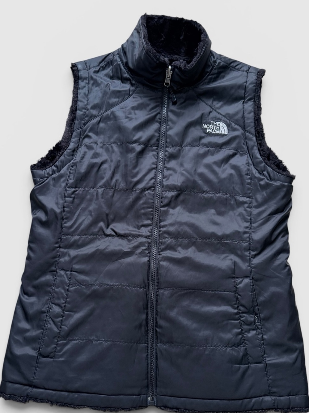 The North Face Mossbud Swirl Reversible Vest Women’s S Petite Black Insulated